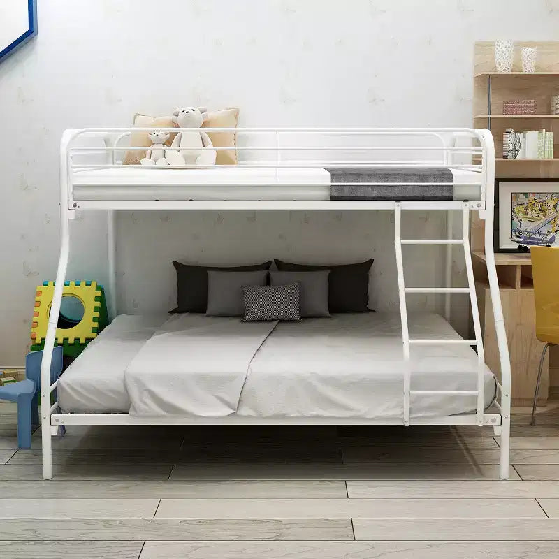 CLIHOME Letto a Castello in Metallo Robusto, da Una Piazza e Mezza a Due Piazze, Facile da Montare con Sponda di Sicurezza Migliorata per il Livello Superiore