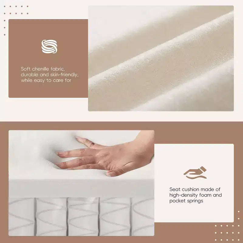 Divano Moderno a L, Divano Cloud Imbottito con Porte di Ricarica, Portabicchieri, Tasche Laterali e Pouf Contenitore Mobile