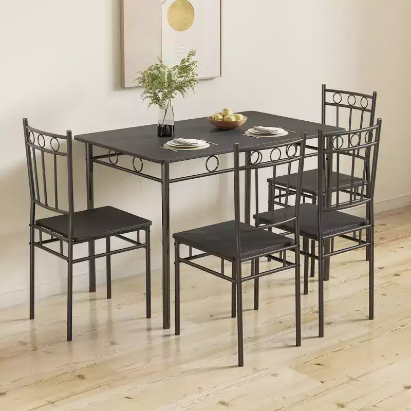Tavolo da pranzo per 4, set da 5 pezzi con tavolo rettangolare e sedie per spazi ridotti, tinello, appartamento