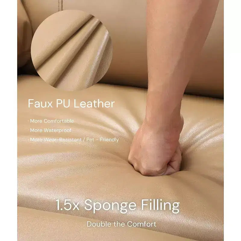 Poltrona reclinabile manuale oversize, poltrona in similpelle con cuscino spesso per soggiorno e camera da letto, comfort spazioso e pigro
