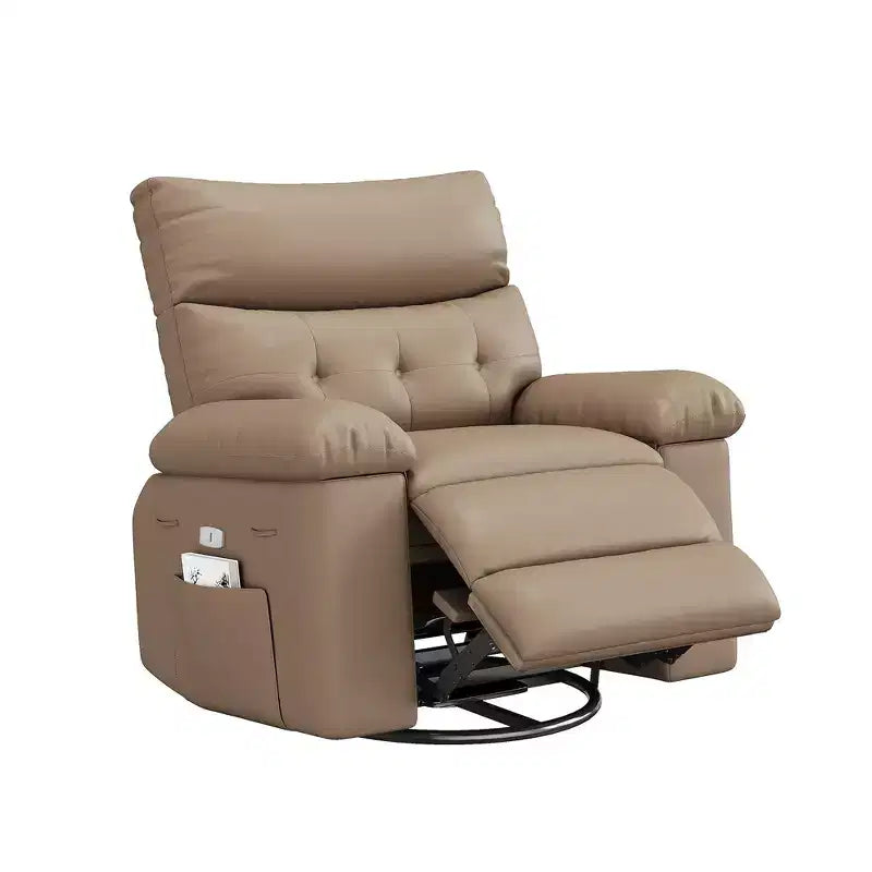 Poltrona Reclinabile Oversize, Poltrona Reclinabile Manuale con Imbottitura in Spugna 1.5X e Tasca Laterale, Sistema di Reclinazione Facile, Poltrona Reclinabile per Adulti in Similpelle
