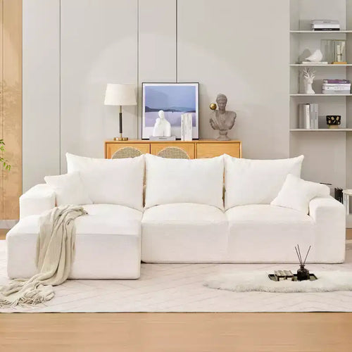 110'' Modular Sectional Sofa  L-Shaped Cloud Couch with Chaise, Deep Seat Chenille Sofa, No Assembly