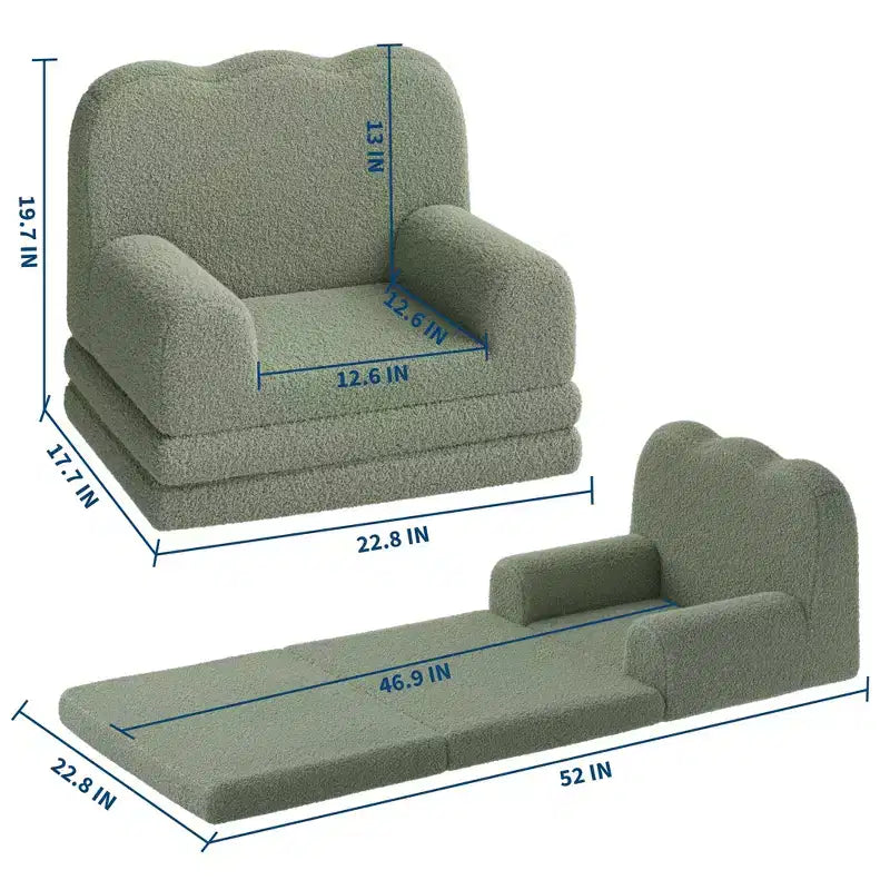Poltrona letto pieghevole 2 in 1 in schiuma comoda