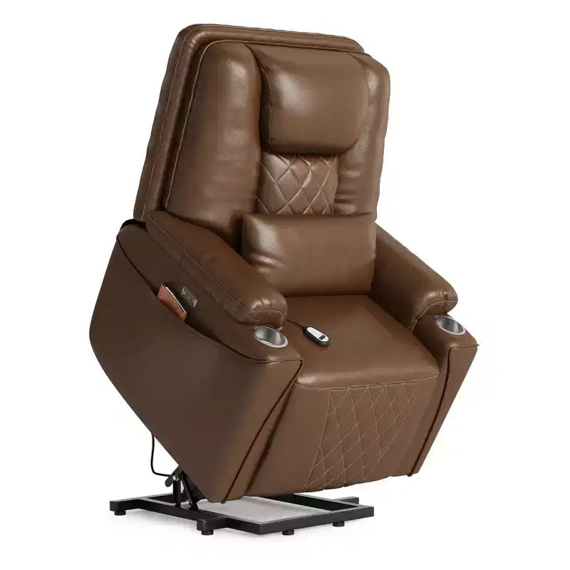 Poltrona Alzapersona, Poltrona Reclinabile - Poltrona Reclinabile Elettrica Alzapersona per Anziani con 3 Posizioni, Porte USB, Portabicchieri, Tasche Laterali
