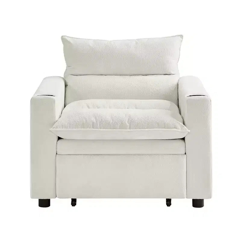 Divano poltrona convertibile 3 in 1 in velluto GDFStudio Clermont con schienale regolabile