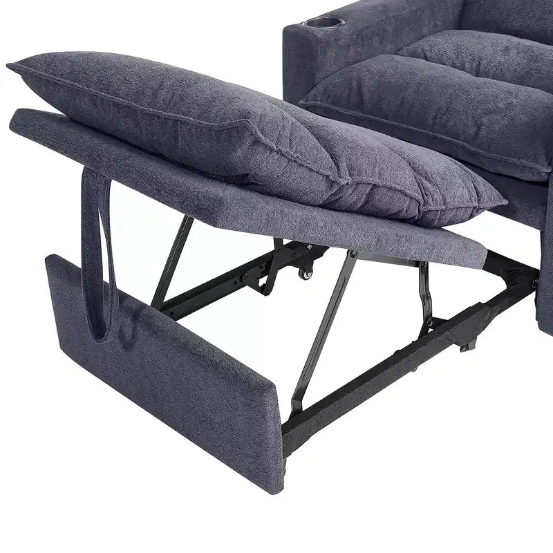 Divano poltrona convertibile 3 in 1 in velluto GDFStudio Clermont con schienale regolabile