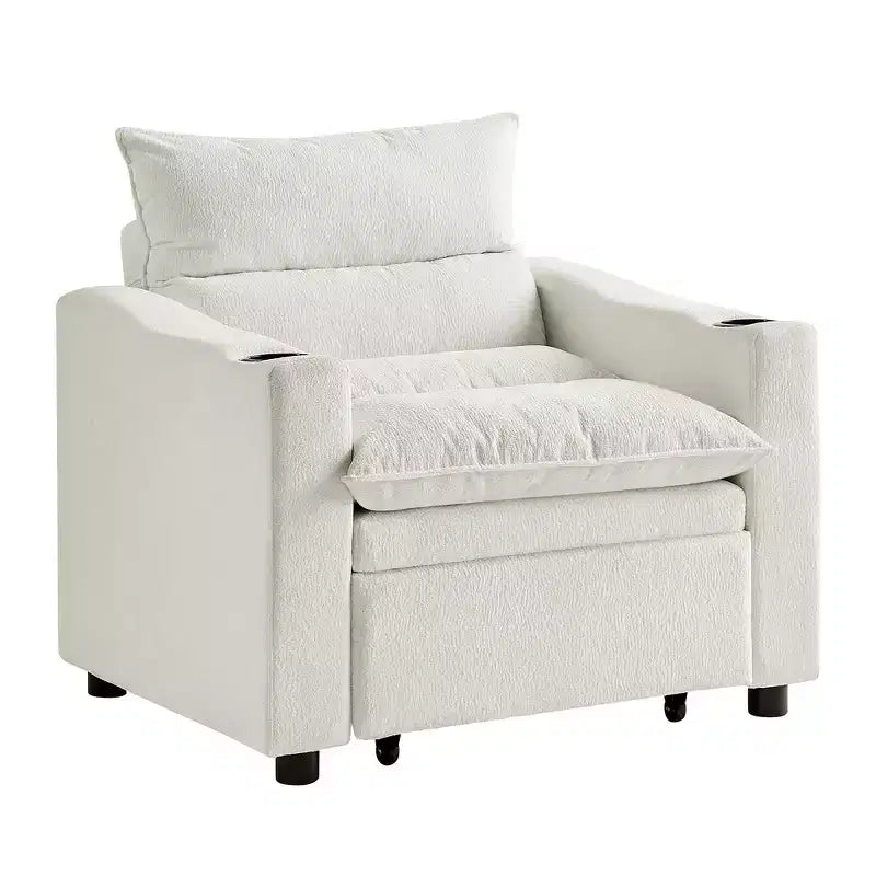 Divano poltrona convertibile 3 in 1 in velluto GDFStudio Clermont con schienale regolabile