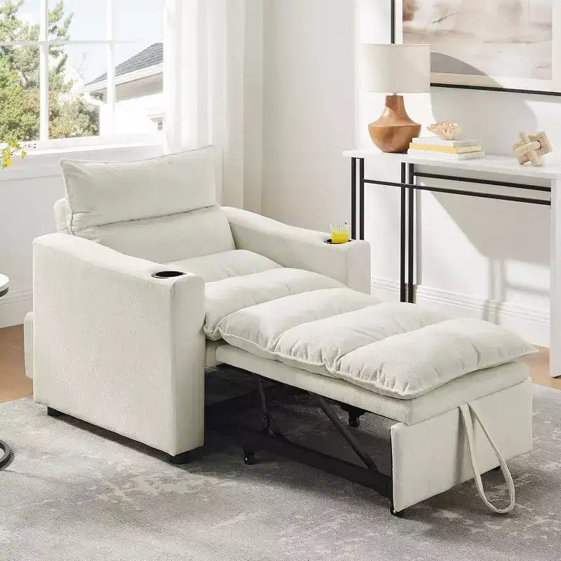 GDFStudio Clermont 3-in-1 Convertible Velvet Sofa Chair with Adjustable Backrest