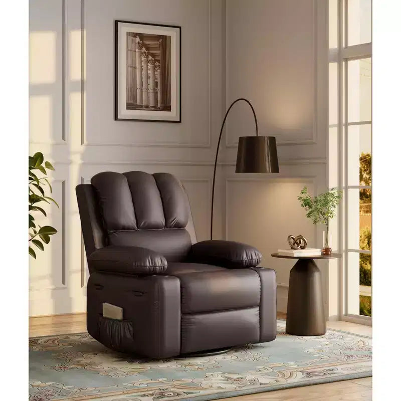 Poltrona reclinabile manuale per adulti, divano singolo in pelle PU con seduta extra larga e supporto ergonomico per soggiorno, camera da letto, cameretta dei bambini