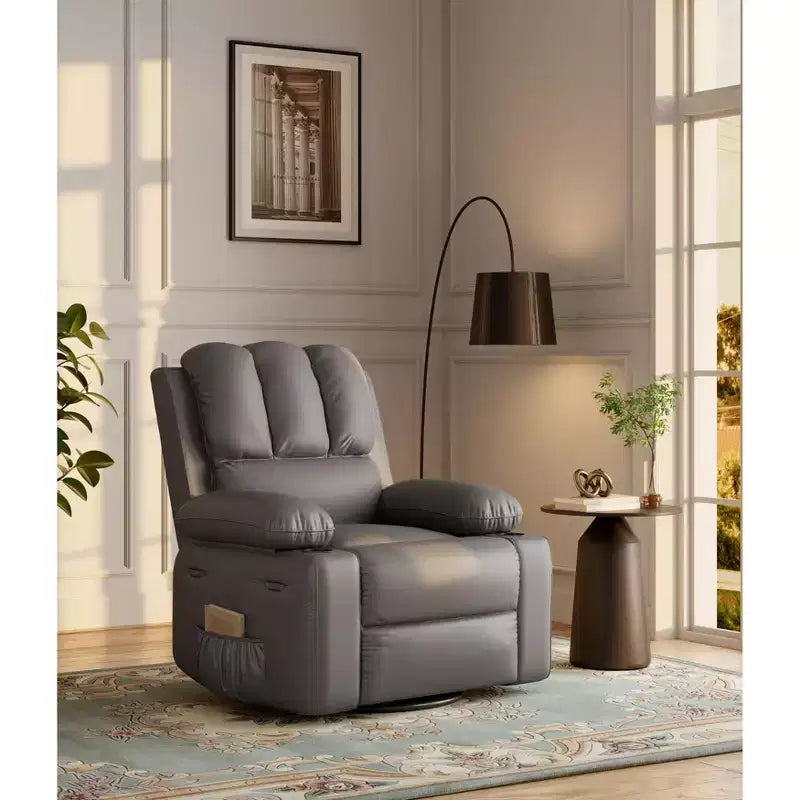 Poltrona reclinabile manuale per adulti, divano singolo in pelle PU con seduta extra larga e supporto ergonomico per soggiorno, camera da letto, cameretta dei bambini