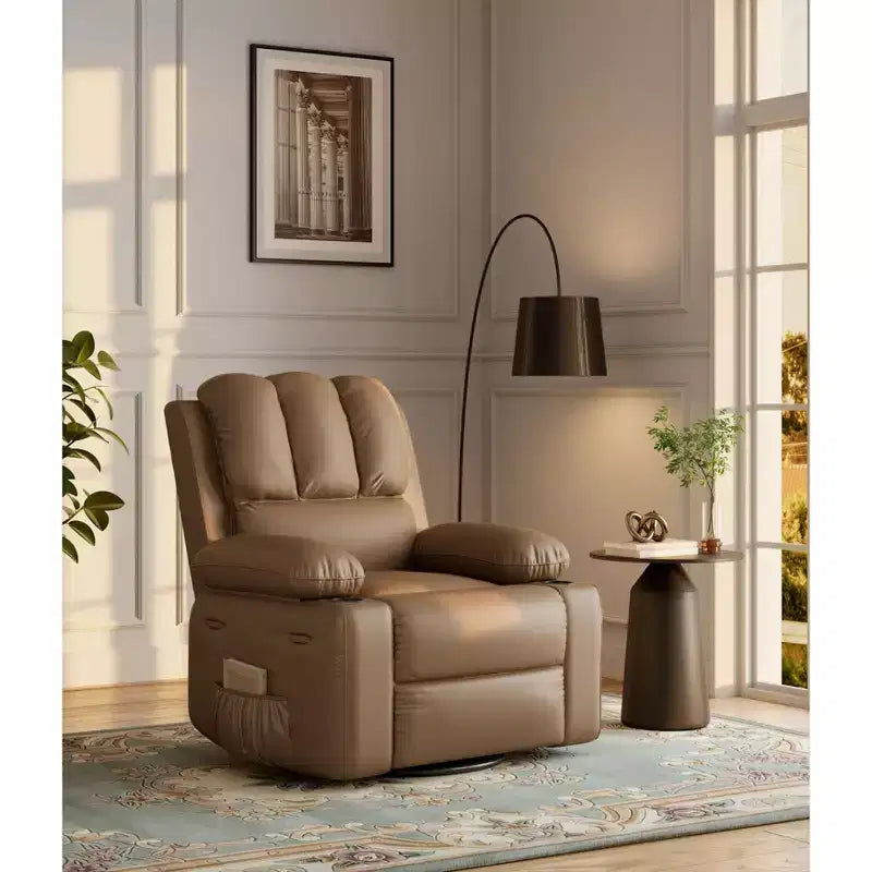 Poltrona reclinabile manuale per adulti, divano singolo in pelle PU con seduta extra larga e supporto ergonomico per soggiorno, camera da letto, cameretta dei bambini