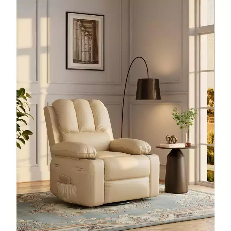 Poltrona reclinabile manuale per adulti, divano singolo in pelle PU con seduta extra larga e supporto ergonomico per soggiorno, camera da letto, cameretta dei bambini
