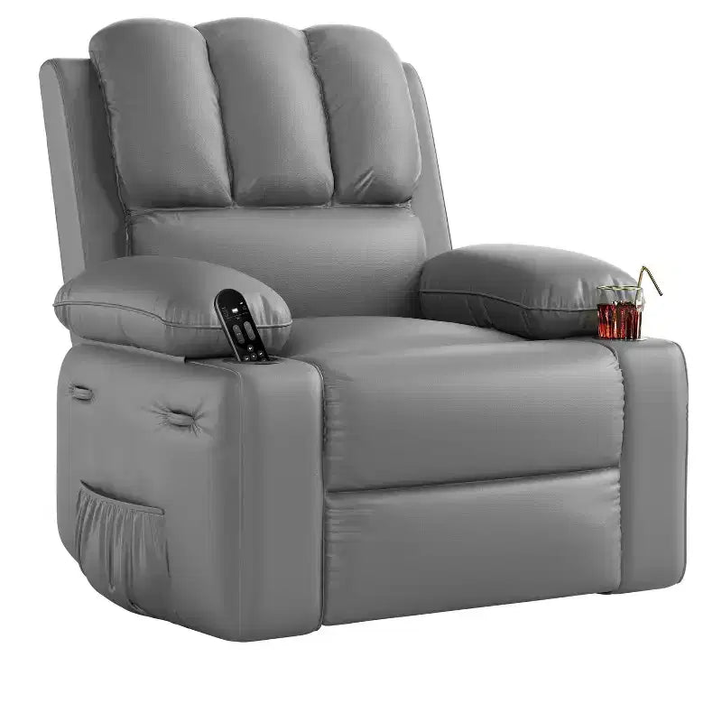 Poltrona reclinabile manuale per adulti, divano singolo in pelle PU con seduta extra larga e supporto ergonomico per soggiorno, camera da letto, cameretta dei bambini