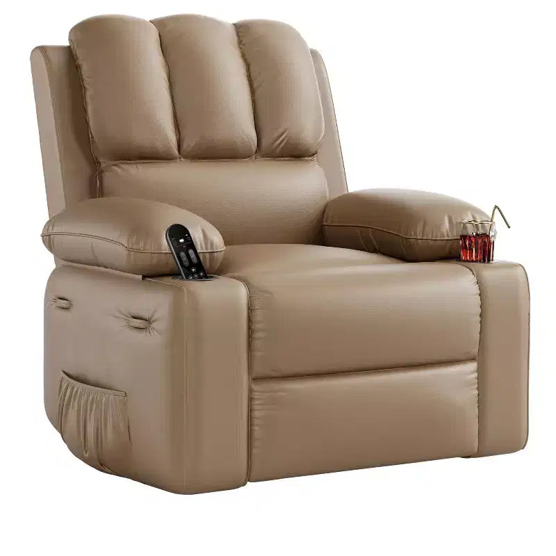 Poltrona reclinabile manuale per adulti, divano singolo in pelle PU con seduta extra larga e supporto ergonomico per soggiorno, camera da letto, cameretta dei bambini
