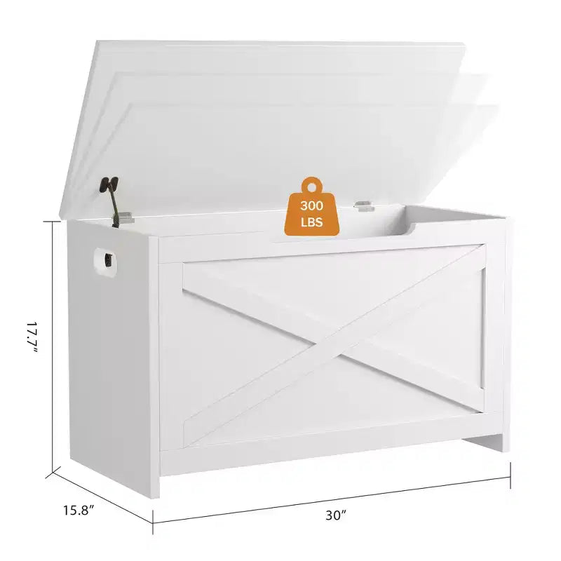 Cassapanca Contenitore da 76 cm, Contenitore con Cerniere di Sicurezza, Panca Portascarpe da Ingresso con Coperchio a Ribalta, Baule Portagiochi per Soggiorno, Camera da Letto