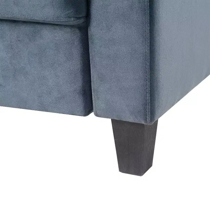 Poltrona singola imbottita in velluto Divanetti Poltrona accentata moderna con gambe in legno per soggiorno camera da letto ufficio, grigio