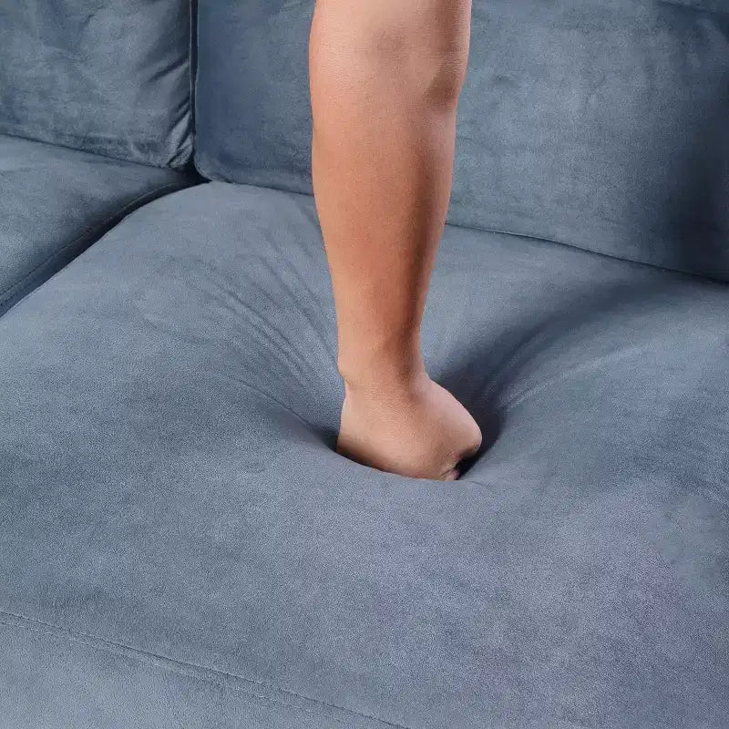 Poltrona singola imbottita in velluto Divanetti Poltrona accentata moderna con gambe in legno per soggiorno camera da letto ufficio, grigio
