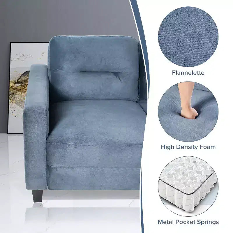 Poltrona singola imbottita in velluto Divanetti Poltrona accentata moderna con gambe in legno per soggiorno camera da letto ufficio, grigio