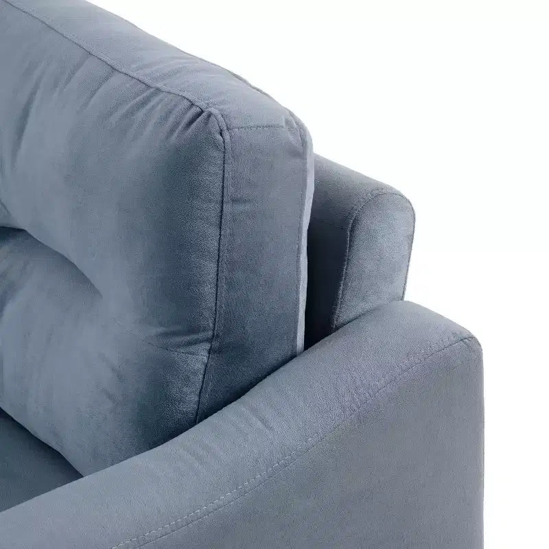 Poltrona singola imbottita in velluto Divanetti Poltrona accentata moderna con gambe in legno per soggiorno camera da letto ufficio, grigio