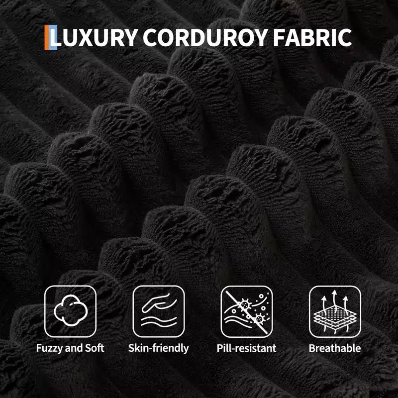 Divano a compressione in spugna di velluto a coste, divano modulare, con seduta profonda, comodo divano in memory foam per soggiorno e camera da letto
