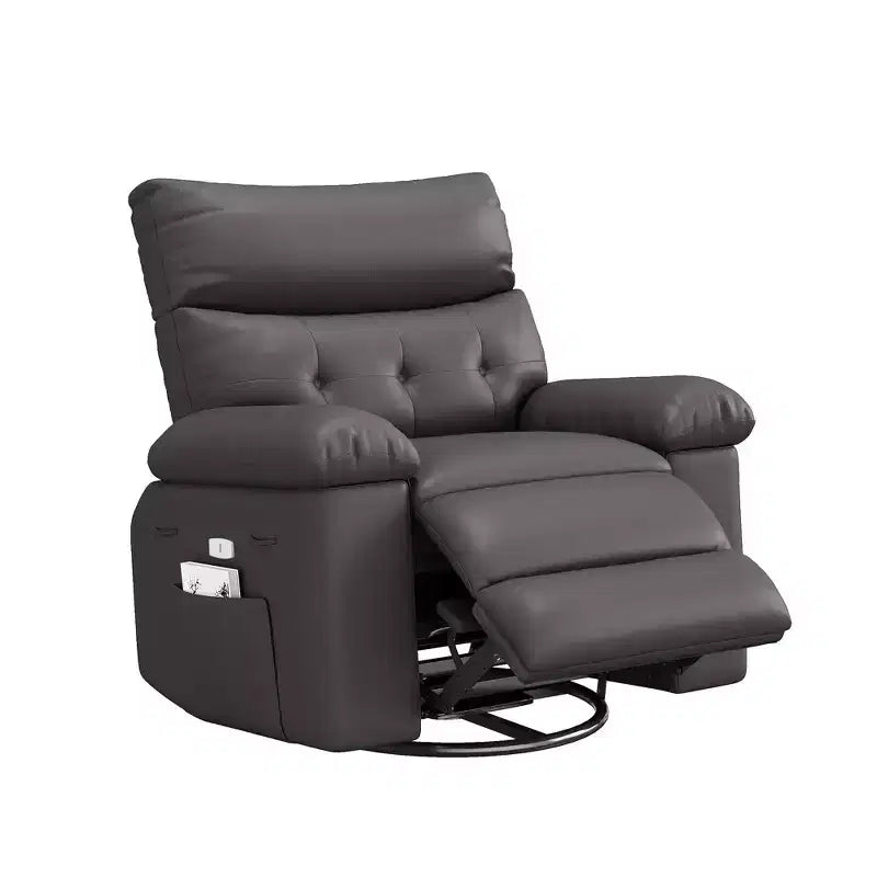 Poltrona reclinabile elettrica in similpelle PU da 37,4 pollici, reclinabile regolabile, imbottitura in spugna 1,5X, larghezza seduta, portabicchieri, divano singolo ergonomico