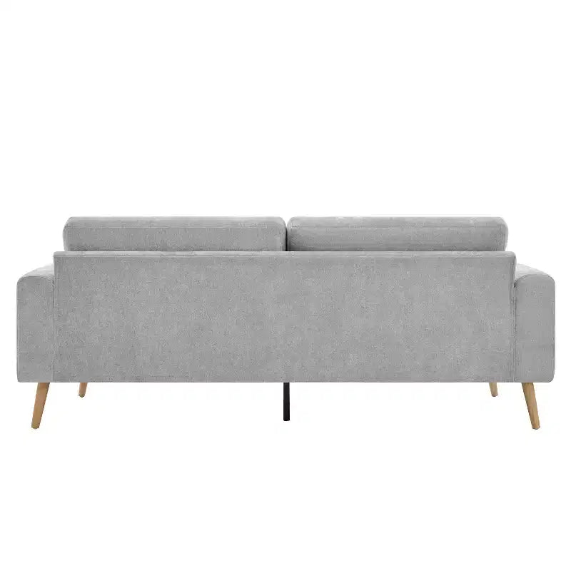 Divano a 3 posti per soggiorno, con gambe in legno di gomma, divano per casa/appartamento, grigio