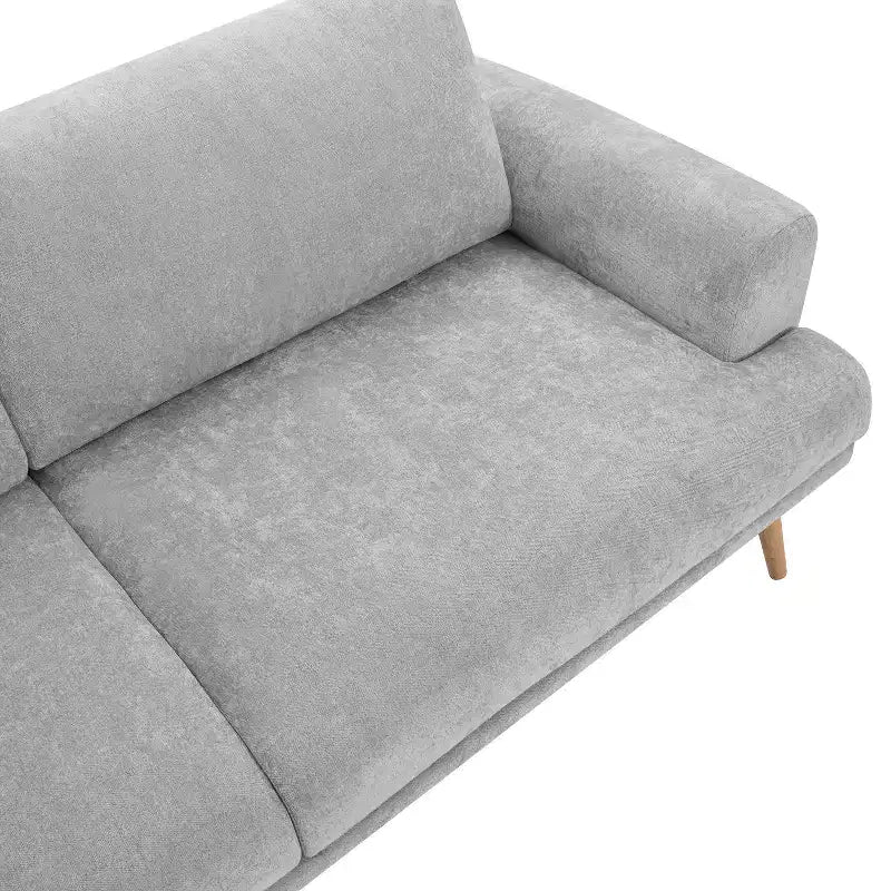 Divano a 3 posti per soggiorno, con gambe in legno di gomma, divano per casa/appartamento, grigio