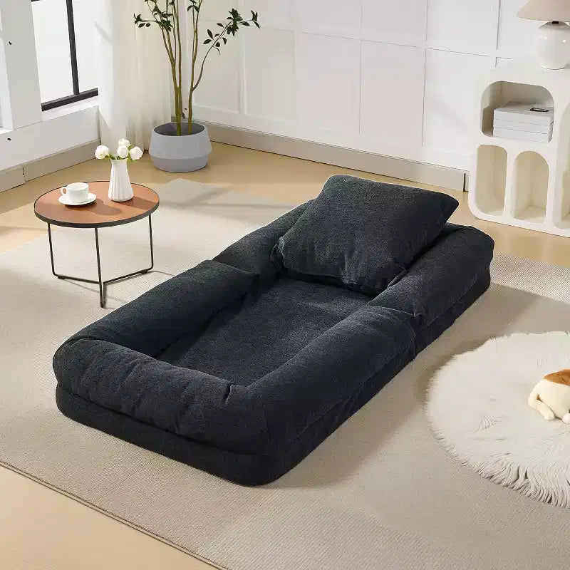 Letto Convertibile per Cani e Umani, Divano Letto Relax con Schienale Regolabile in 5 Posizioni, Poltrona Sacco, Cuccia Grande per Animali Domestici con Struttura in Metallo, per Soggiorno