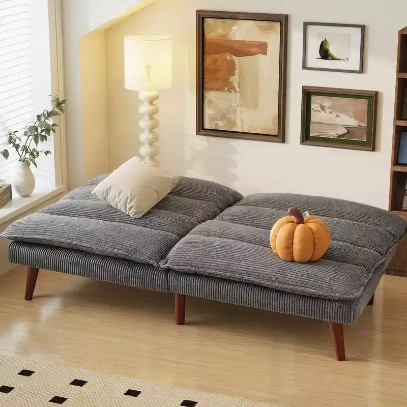 Divano letto futon convertibile in velluto a coste da 67", divano reclinabile 3-in-1 per piccoli spazi, divano letto compatto per appartamento, camera degli ospiti