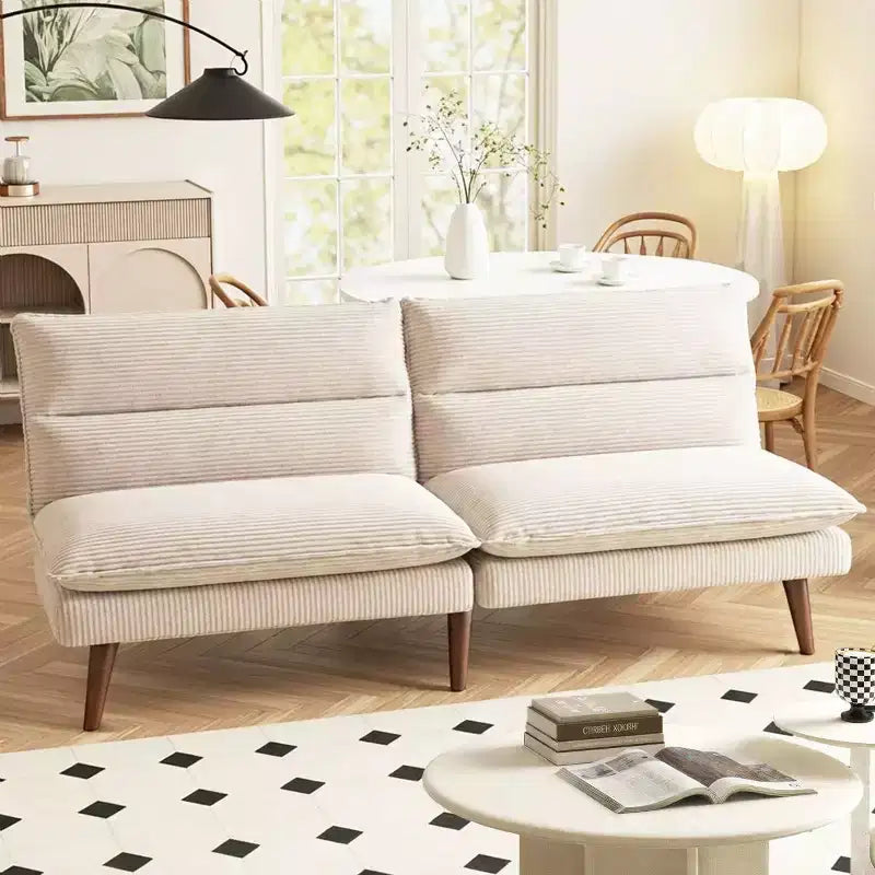 Divano letto futon convertibile in velluto a coste da 67", divano reclinabile 3-in-1 per piccoli spazi, divano letto compatto per appartamento, camera degli ospiti