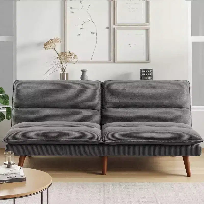 Divano letto futon convertibile in velluto a coste da 67", divano reclinabile 3-in-1 per piccoli spazi, divano letto compatto per appartamento, camera degli ospiti